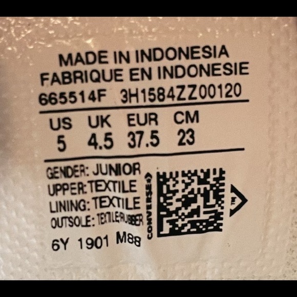 Converse Chuck Taylor AS, Street Slip, White Gold Kids Sneakers. - Picture 7 of 7